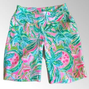 Lilly Pulitzer Shorts Women's 00 Multi Color Print UPF 50 Luxletic Reid‎ Short